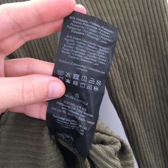 Vero Moda Women's Rib Off-The-Shoulder Bodycon Dress Ivy Green Size X-Small NWT - Picture 8 of 8